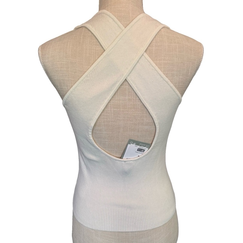 H&M Ribbed Tank Tops (2) - Brown & White with Back Cutout NWT - Picture 6 of 11